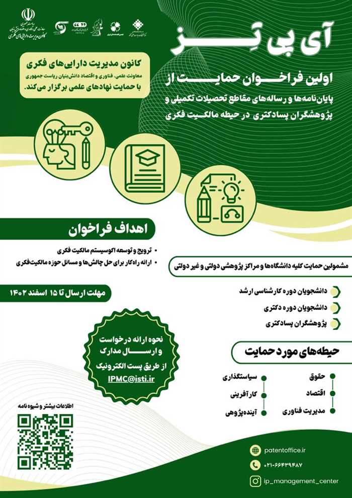 اولین فراخوان حمایت از پایان نامه ها و رساله های مقاطع تحصیلات تکمیلی